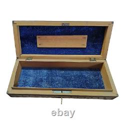 Vintage Old Antique Fine Bird Embossed & Cannel Bone Engraved Wooden Jewelry Box