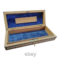 Vintage Old Antique Fine Bird Embossed & Cannel Bone Engraved Wooden Jewelry Box