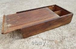 Vintage Old Primitive Handcrafted 8 Compartments Spice Keeping Wooden Box W728