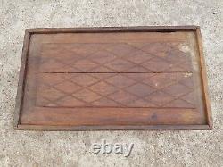 Vintage Old Primitive Handcrafted 8 Compartments Spice Keeping Wooden Box W728