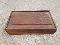 Vintage Old Primitive Handcrafted 8 Compartments Spice Keeping Wooden Box W728