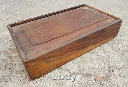 Vintage Old Primitive Handcrafted 8 Compartments Spice Keeping Wooden Box W728