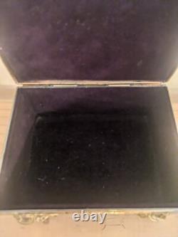 Vintage Ornate Brass Casket Jewelry Box, Mid Century French Style Trinket Box