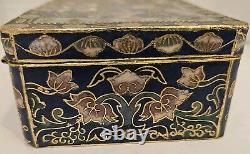 Vintage Ornate Cloisonne Enameled Floral Gold Guilded Jewlery Box