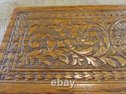 Vintage Ornate Sewing Trinket Wooden Box w Latch Antique Boxes Sew 9706