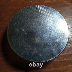 Vintage Ornate Silver Tone Trinket Pill Box Blonde Model With Saying Nice