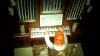 Vintage Oversea Hong Kong Plastic Angel Cherub Pipe Organ Christmas Music Box Plays Silent Night