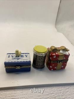 Vintage PHB Porcelain Trinket Boxes. Ivory Soap, Hersey Syrup & Mini Gift