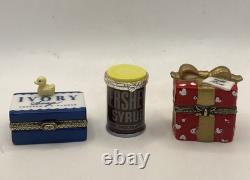 Vintage PHB Porcelain Trinket Boxes. Ivory Soap, Hersey Syrup & Mini Gift