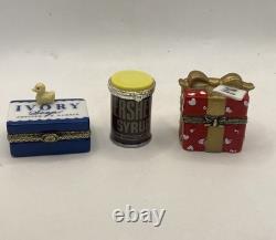 Vintage PHB Porcelain Trinket Boxes. Ivory Soap, Hersey Syrup & Mini Gift