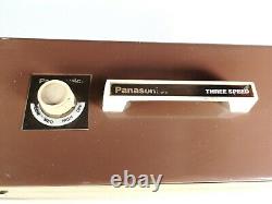 Vintage Panasonic Metal Box Fan 3 Speed Model Plastic Blades Rare Brown Beige