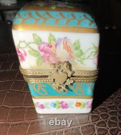 Vintage Parisian Limoges Porcelain Trinket & Perfume Box Complete Set