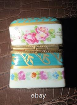 Vintage Parisian Limoges Porcelain Trinket & Perfume Box Complete Set
