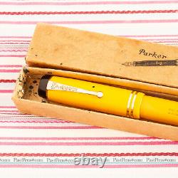 Vintage Parker Duofold Senior Mandarin Yellow Lucky Curve Fountain Pen Jumbo Box