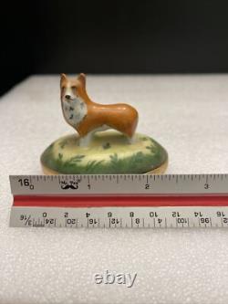Vintage Peint Main France Artoria Limoges Welsh Corgi Dog Trinket Box