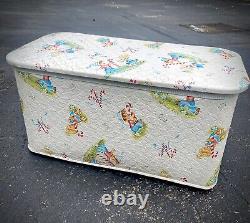Vintage Pep'Mint Kids Toy Box 1950's Quilted Plastic Treasure Chest Peppermint