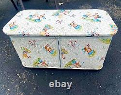 Vintage Pep'Mint Kids Toy Box 1950's Quilted Plastic Treasure Chest Peppermint