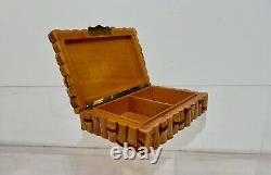 Vintage Pieced Bamboo Jewelry Trinket Box 1940s / 1950s