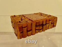 Vintage Pieced Bamboo Jewelry Trinket Box 1940s / 1950s