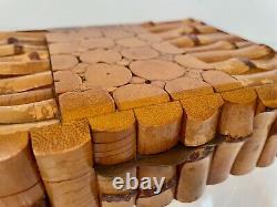 Vintage Pieced Bamboo Jewelry Trinket Box 1940s / 1950s