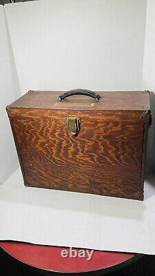 Vintage Pine Grain Box 9 Drawer Pine Wood Machinist Chest Tool tackle Box