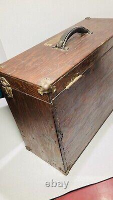 Vintage Pine Grain Box 9 Drawer Pine Wood Machinist Chest Tool tackle Box