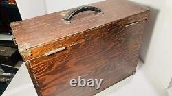 Vintage Pine Grain Box 9 Drawer Pine Wood Machinist Chest Tool tackle Box