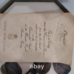 Vintage Pink Porcelain Rose Box Authentication letter Royal Worchester