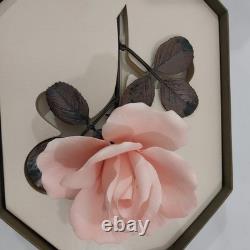 Vintage Pink Porcelain Rose Box Authentication letter Royal Worchester