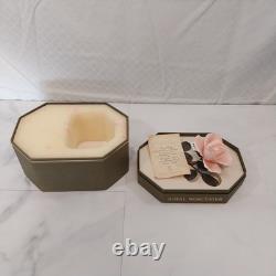 Vintage Pink Porcelain Rose Box Authentication letter Royal Worchester