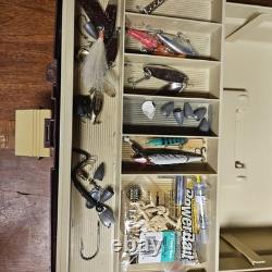 Vintage Plano 960 Tackle Box Loaded with Luhr Jensen Krocodile, Needlefish