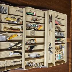Vintage Plano 960 Tackle Box Loaded with Luhr Jensen Krocodile, Needlefish