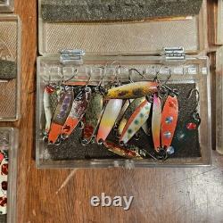 Vintage Plano 960 Tackle Box Loaded with Luhr Jensen Krocodile, Needlefish