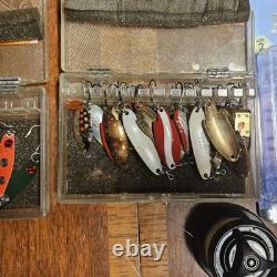 Vintage Plano 960 Tackle Box Loaded with Luhr Jensen Krocodile, Needlefish