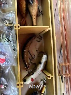 Vintage Plano Series Master Fishing Tackle Box Full with Lures Baits Hooks Rigs