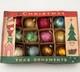 Vintage Poland Glass Christmas Ornaments Set Original Box Mcm Glitter Stars