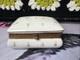 Vintage Porcelain Hinged Trinket Box Blue Crossed Swords Gold Fleur De Lis