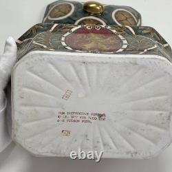Vintage Porcelain Lion Trinket Jewelry Box 70s China Heraldic Style RARE #127