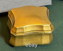 Vintage Porcelain Trinket Box with Gold-Tone Exterior Hinged Vanity Keepsake