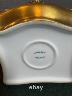 Vintage Porcelain Trinket Box with Gold-Tone Exterior Hinged Vanity Keepsake