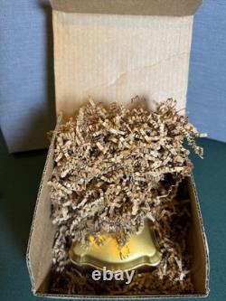 Vintage Porcelain Trinket Box with Gold-Tone Exterior Hinged Vanity Keepsake