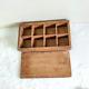 Vintage Primitive Handcrafted 8 Compartments Wooden Spice Box Collectible W779