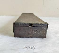 Vintage Primitive Handmade 5 Compartments Rose Wood Pencil Sliding Box WD974