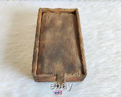 Vintage Primitive Handmade 6 Compartments Spice Keeping Wooden Sliding Box WD913