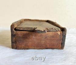 Vintage Primitive Handmade 6 Compartments Spice Keeping Wooden Sliding Box WD913