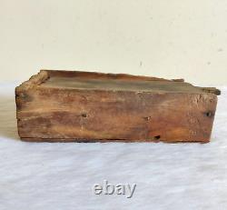 Vintage Primitive Handmade 6 Compartments Spice Keeping Wooden Sliding Box WD913