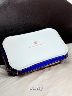 Vintage RS French Sèvres Painted Porcelain and Gilt Brass Jewelry Casket Box