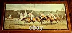 Vintage Ralph Lauren Polo Box Wooden with Polo Players Equestrian Motif