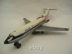 Vintage Rare Boeing 727 Hong Kong Battery Operated Plane Plastic & Tin Toy + BOX