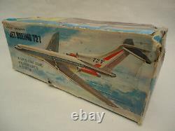 Vintage Rare Boeing 727 Hong Kong Battery Operated Plane Plastic & Tin Toy + BOX